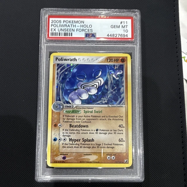 The Pokémon Company Poliwrath 11/115 EX Unseen Forces Holo PSA 10 (2005)POP 23!!