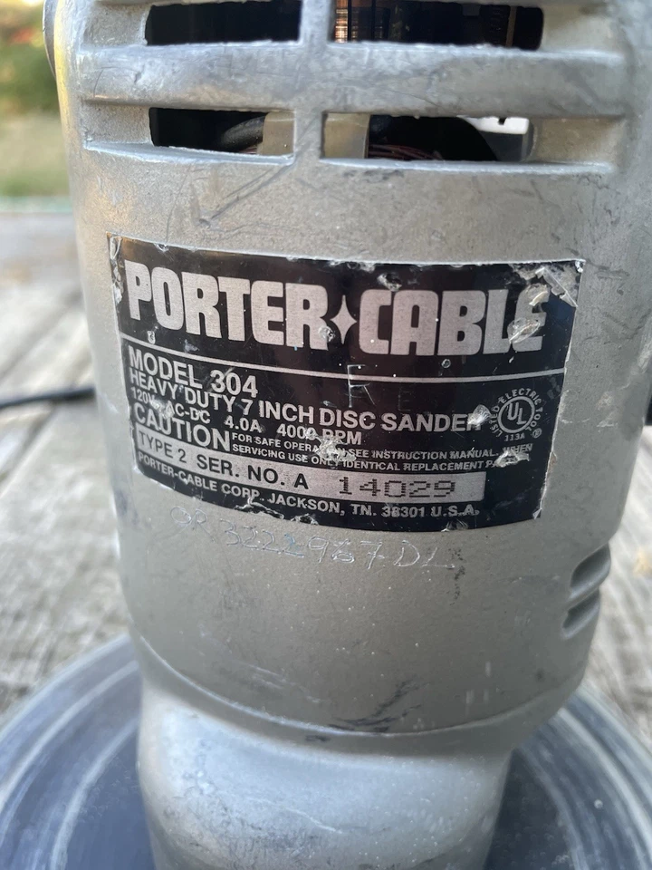 "Lijadora de disco Porter Cable Modelo 304 7"" Hecha en EE. UU. Probada Funciona Ver video" Foto 3 de 4