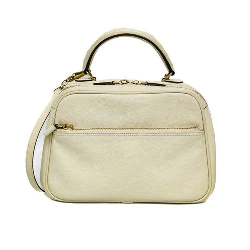 Valextra Serie S Medium Leather Handbag Shoulder Bag Off White Authentic