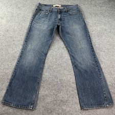 Jeans uomo Levi's Vintage 527 34x32 blu cotone stivaletto basso taglio vestibilità lavaggio medio