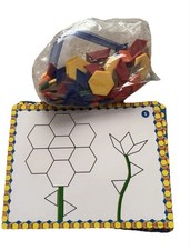 Pattern Blocks STEM Learning Set w Cards Shap...