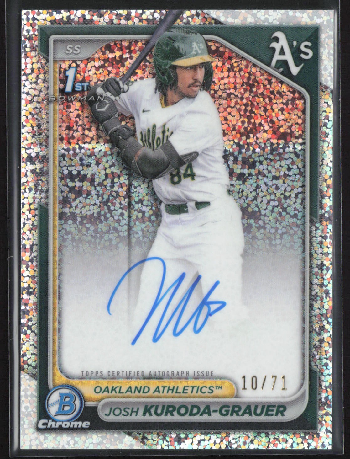 2024 Bowman Draft #CPA-JK Josh Kuroda-Grauer Chrome Auto Sparkle Refractor #/71