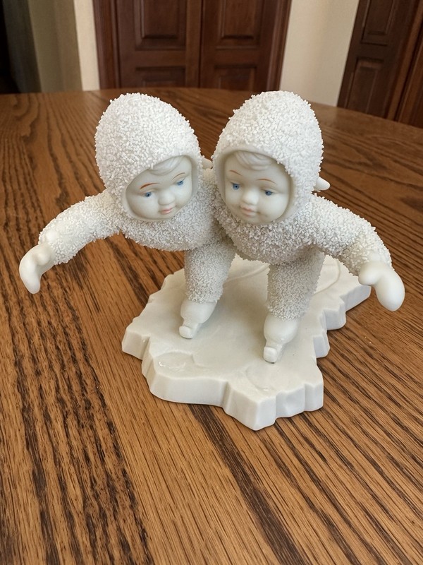 Vintage Department 56 Snowbabies We Make A Great Pair porcelain figurine 4"
