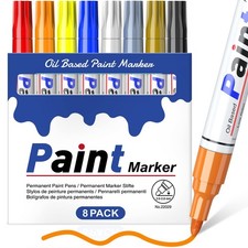 Permanent Paint Markers Pens for 1 Count Pack of 8 , eight color