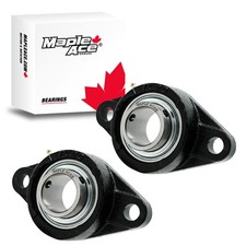 UCFL204-12 Flange Bearing 3/4" Bore, Oval 2-Bolt, Solid Base, 3 Lips Seal Qty2 