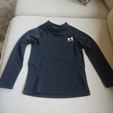 Under Armour Boys Coldgear Long Sleeve Fitted Shirt Size YSM Black NWT