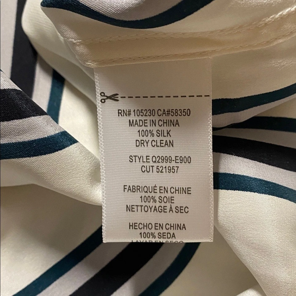 Blusa Equipment Mujer Seda Rayas Cuello Abotonada Talla Xs Manga Larga Foto 4 de 4