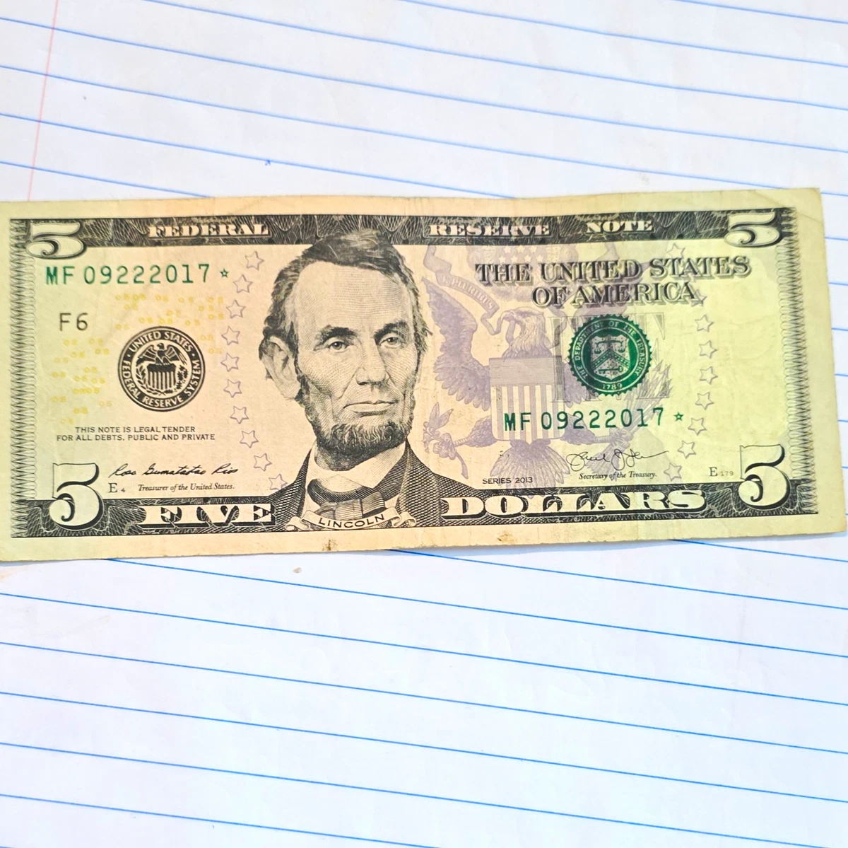 Circulated $5 2013 US Federal Reserve Small Notes for sale | eBay