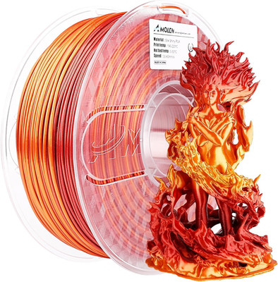 Silk PLA Filament 3D Printer Red Gold Gradient 1.75mm Shiny Metallic 1KG Spool
