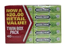 Wrigley's DoubleMint Gum, 5 Stick Each Pack, 40 Packs Exp:11/2026