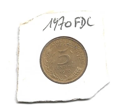 5 CENTIMES DE FRANCS MARIANNE 1970 FDC (Fleur de Coin) - Photo 1/2