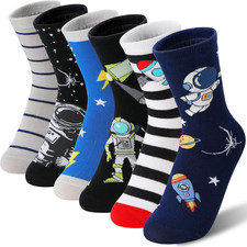 Kids Boys Fun Cotton Crew Socks Funny Crazy Cartoon Novelty Space Trucks Star Dr