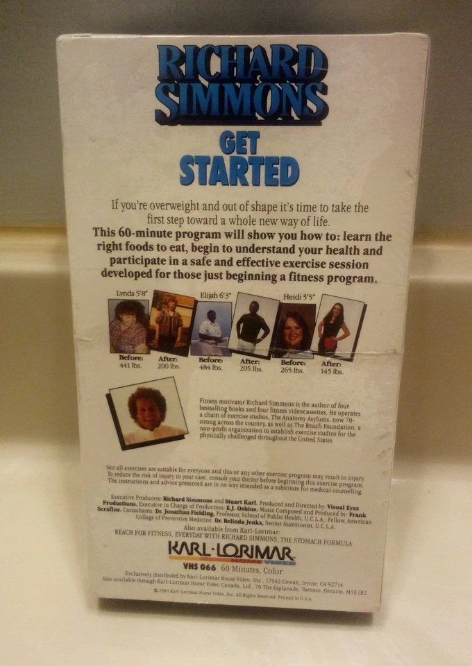 Richard Simmons Get Started VHS  Lorimar 1st ED  Classic 80's VHS  SEALED 1985 Foto 2 de 4