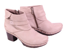 Tamaris Damen Stiefeletten Clogs Boots Nubuk grau Leder Gr. 40 Nieten PSH1032