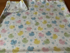 BABY RECEIVING BLANKET FLANNEL 36x42 “Rubber Ducks” NEW HANDMADE