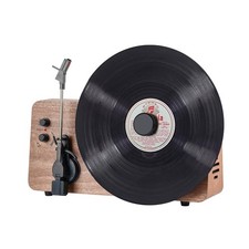Elegant Vintage Bluetooth Record Player with Built-in Speakers, 3-Speed Turnt...