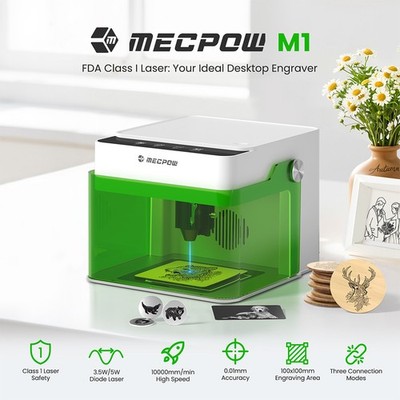 Mecpow M1 3.5W Mini Diode Laser Engraver,10000mm/min,Engraving Cutter Machine