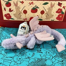 Jellycat Inspired Purple Dragon Plush Bag Charm Keychain Soft Toy Gift - NWT