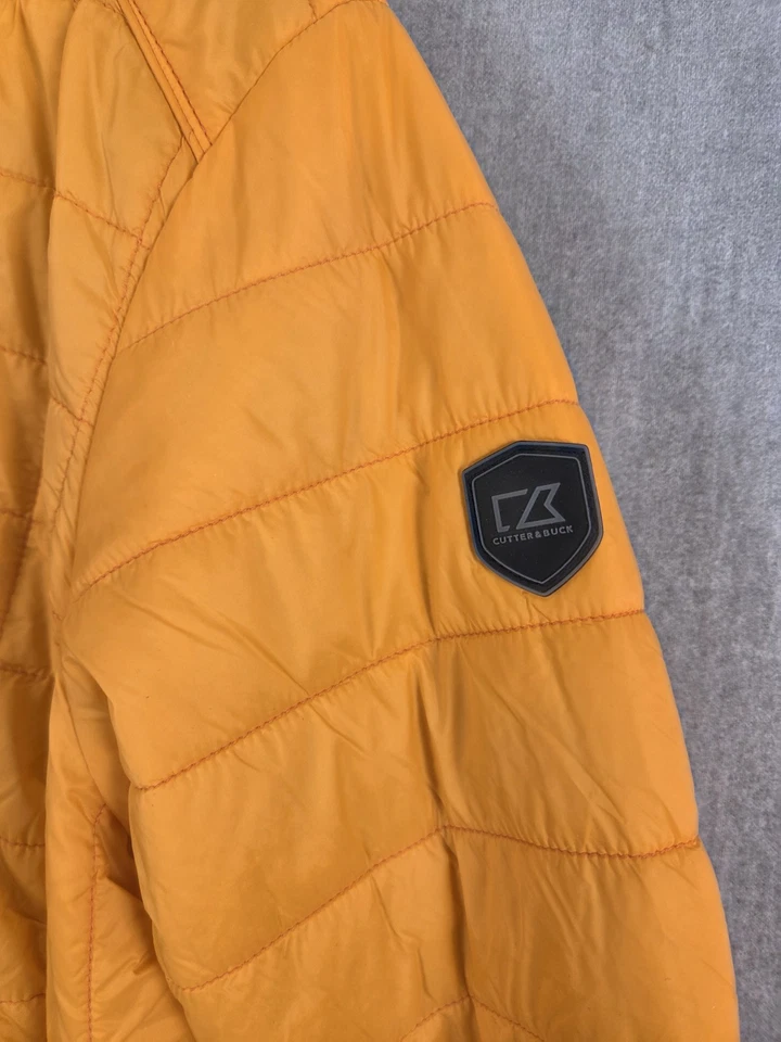 Cutter & Buck NY Mets Baseball Orange Hooded Puffer Jacket Womens XL Primaloft - Image 3 of 4