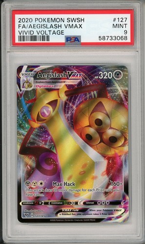 2020 Pokemon SWSH Vivid Voltage Aegislash VMAX Full Art #127 PSA 9