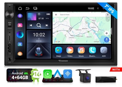 DAB+ 7''IPS 2DIN Android 14 4+64 Autoradio GPS Navigation kabellos CarPlay DSP BT