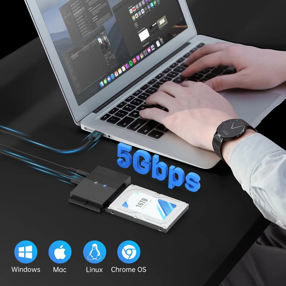 FIDECO IDE and SATA Adapter, USB 3.0 Hard Drive Adapter, External SATA and IDE C - Image 3 of 4