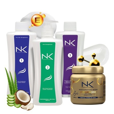 NK Professional Care. Complete Hair Straightening Treatment Kit Steps 1234. 15oz