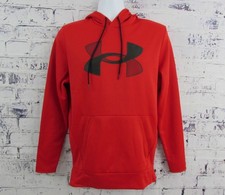 Under Armour UA Men's Armour Fleece Big Logo Red Pullover Hoodie - Small Adult