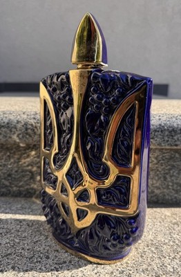 Ukrainische Dreizack Symbol Keramik Dekanter Wodka Flasche