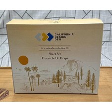 California Design Den Twin XL Sheet Set Cotton Sateen Bright White