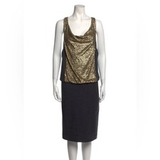 Tory Burch Idaline Racerback Dress in Gold Sequins Size S