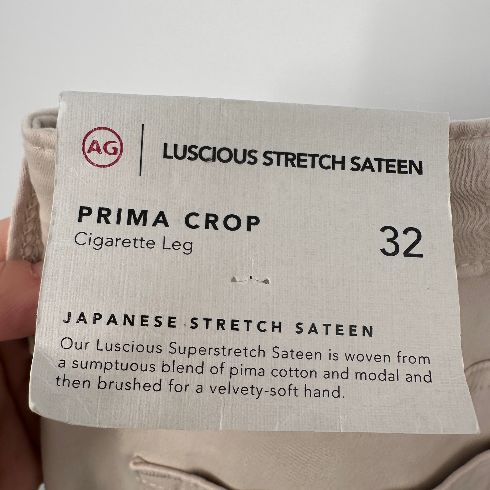 AG JEANS NWT Prima Crop Cigarette Leg Jeans Pant in Mineral Veil // 32  thumbnail 9