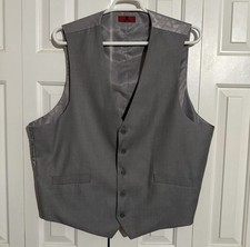 Rennie Classic Fit Gray Solid Vest R54 Regular Polyester/Rayon MPN 202-2