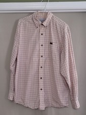 Vtg Carhartt Men's Button Down Long Sleeve Cotton Pocket Brown Check Shirt Lge