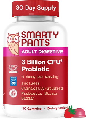 SmartyPants Adult Probiotic Gummies, Digestive Health, 30 Count