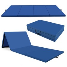 10' x 4' x 2" 4-Panel Folding Exercise Mat w/Carrying Handles for Gym Yoga Navy