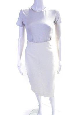 Intermix Womens Side Slit Pencil Skirt Ivory Size Medium