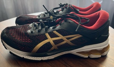 ASICS 1012A653 Gel Kayano 26 Tokyo Mens 10.5 Black Red Gold Shoes