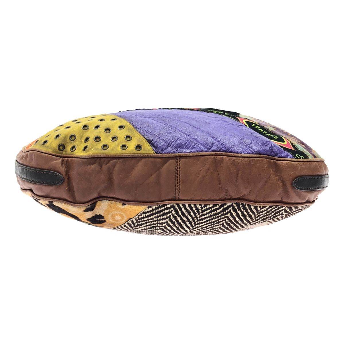 GIANNI VERSACE Mixed Patchwork Design Leather Han… - image 4