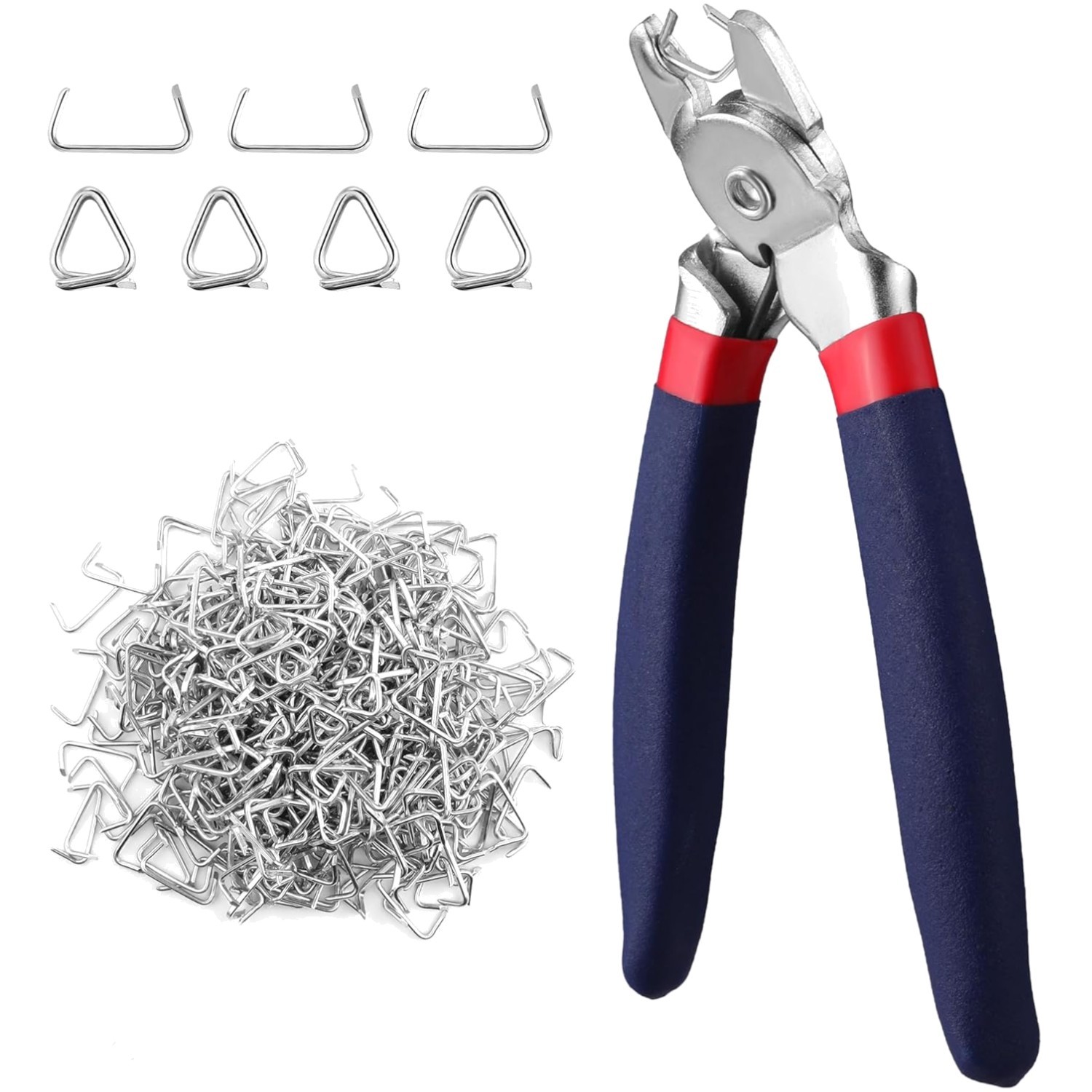 Complete Hog Ring Tool Set: 500 Rings and Ergonomic Bent Pli