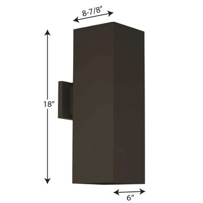 Progress Lighting P5644-20 Square 2 Light Outdoor Bronze Wall Sconce - BRAND NEW