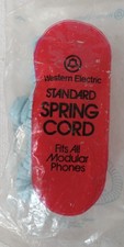 Antique telephone blue coil handset cord Western Electric H4DU