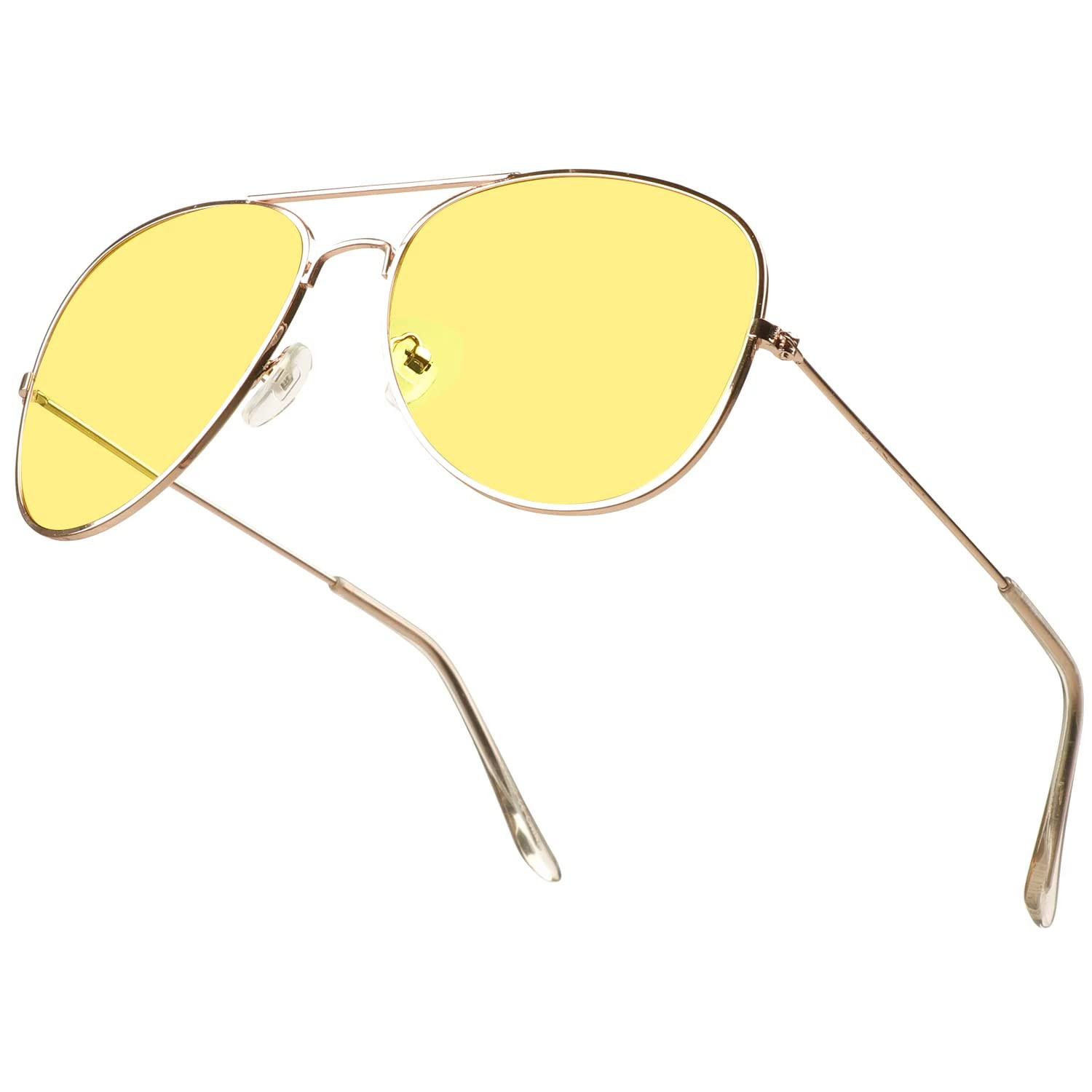 Yellow Aviator Sunglasses for Women with Tinted Lenses