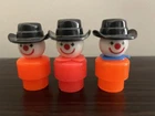 Vintage Fisher Price Little People 3 Rare HTF Clowns No Collar Red Blue Collars