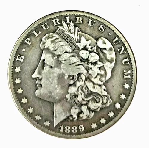 1889 cc Morgan Silver Dollar Fine 15 ANACS early soapbox...*rare eye appeal*