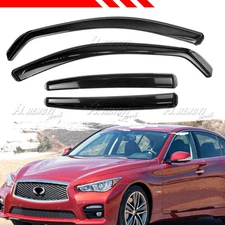 In-Channel For INFINITI Q50 Q50S 14-24 23 Window Visor Wind Deflector Rain Guard