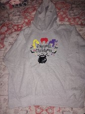 Gray Hoodie with 'I Smell Children' Halloween Design