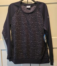 NWT COLUMBIA Women's L Glacial Crew Fleece Pullover Sweatshirt Long Sleeve Black