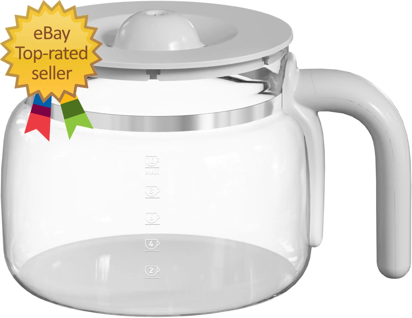 10 Cup Coffee Maker Carafe Replacement Pot Compatible with DCGC01 Overflow