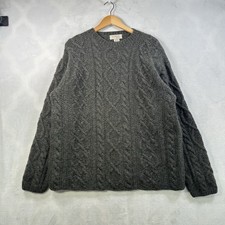 J Crew Wool Hand Knit Chunky Cable Knit Crew Neck Sweater Men s Size XL T